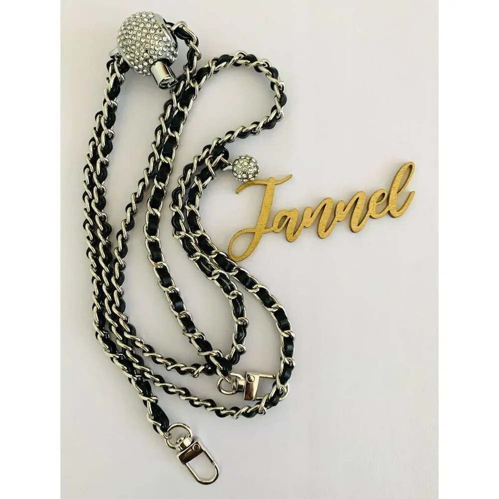 High Quality Adjustable Purse Chain Strap with Diamonds